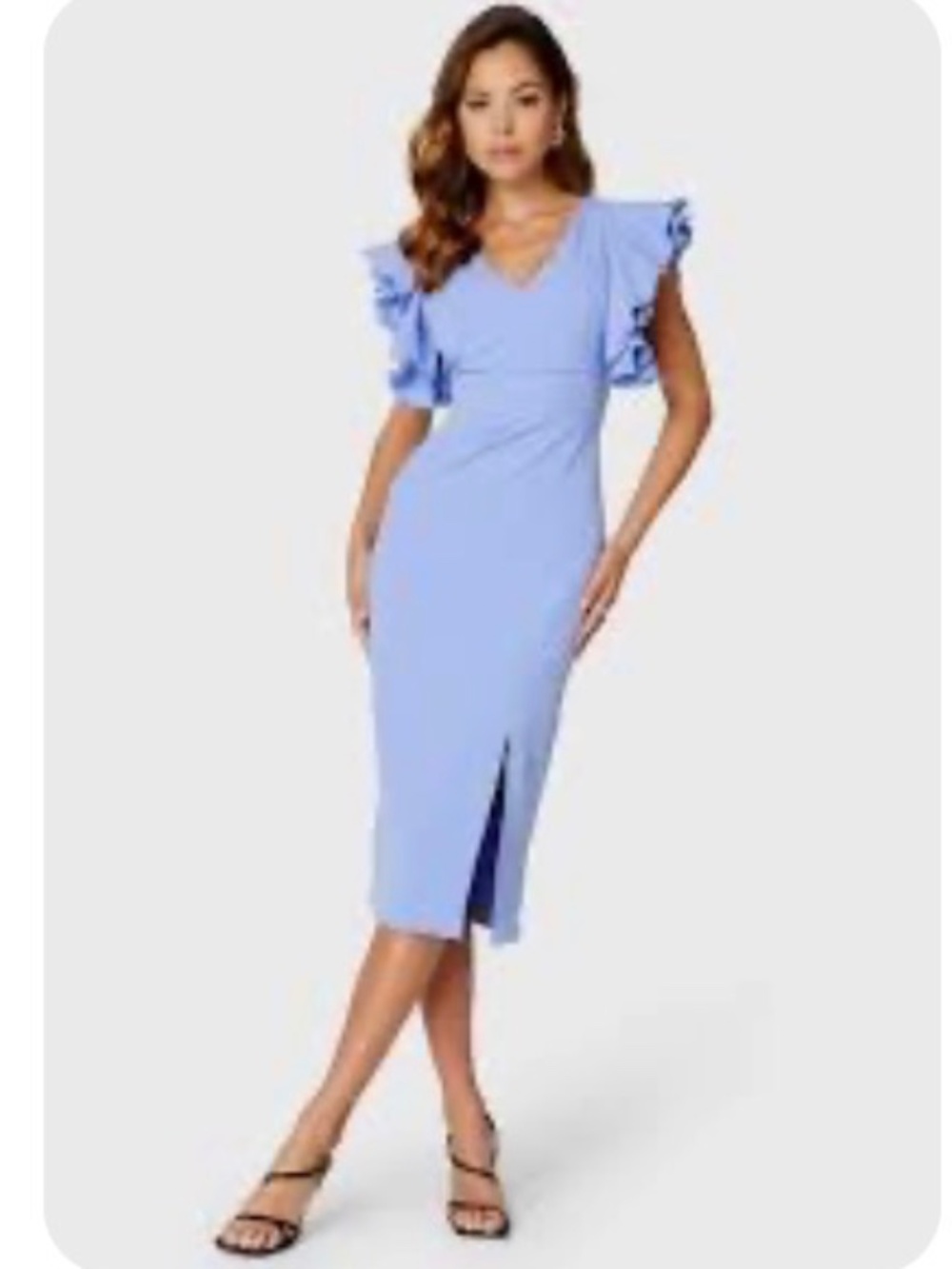 ⭐️TRENDYOL Fannie Frill Dress in periwinkle blue - size 38 (6)